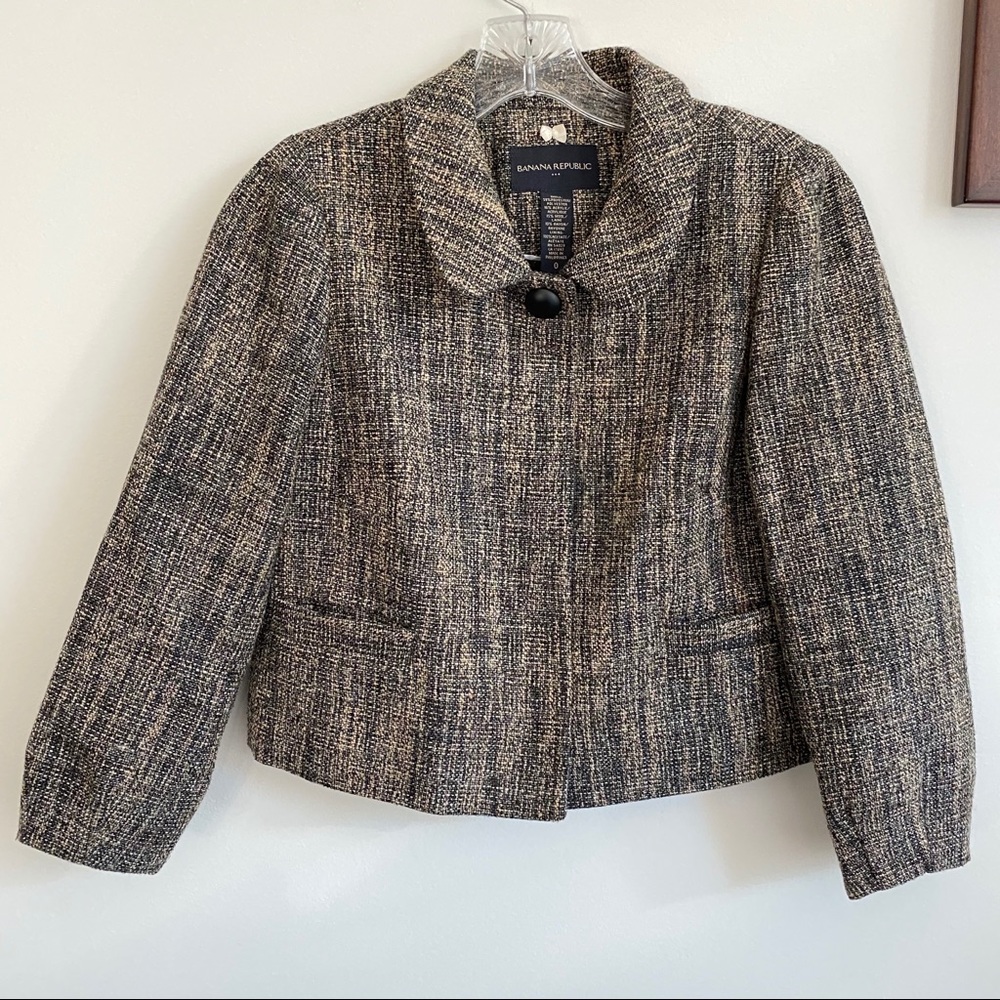 Banana Republic cropped wool blend jacket